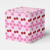 Roze lentetsenbloesem en kersen bedankdoosjes (Voorkant Zijde)