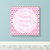 Roze lentetsenbloesem en kersen canvas afdruk (Insitu (Houten vloer))