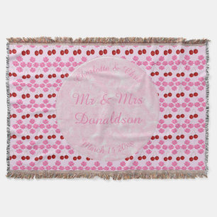 Roze lentetsenbloesem en kersen deken