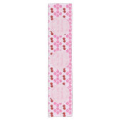 Roze lentetsenbloesem en kersen korte tafelloper (Voorkant)