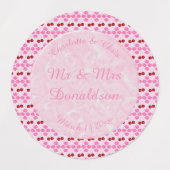 Roze lentetsenbloesem en kersen labels (Design 2)