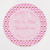 Roze lentetsenbloesem en kersen labels (Design 1)