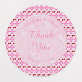 Roze lentetsenbloesem en kersen labels (Design 2)