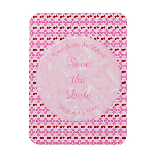 Roze lentetsenbloesem en kersen magneet (Verticaal)