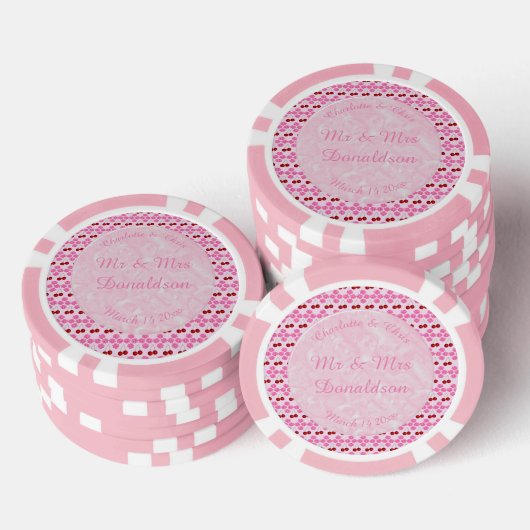 Roze lentetsenbloesem en kersen poker chips (Opstapeling)