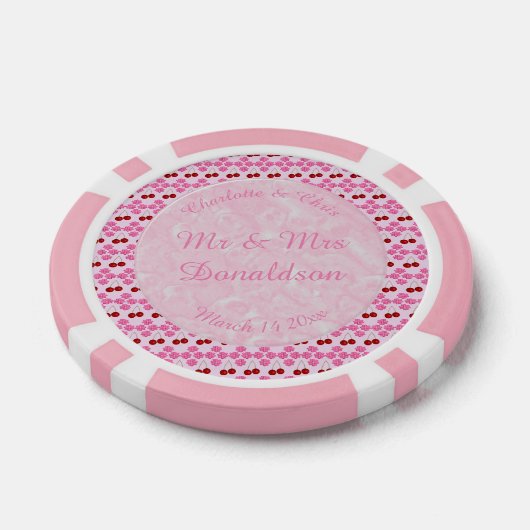 Roze lentetsenbloesem en kersen poker chips (Enkel)