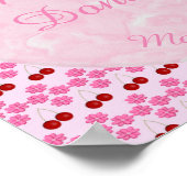 Roze lentetsenbloesem en kersen poster (Hoek)