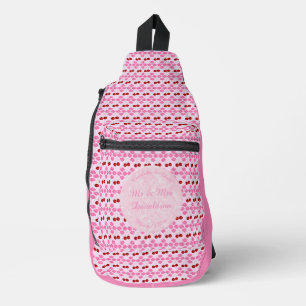 Roze lentetsenbloesem en kersen sling bag