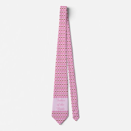 Roze lentetsenbloesem en kersen stropdas (Voorkant)