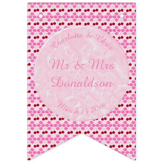 Roze lentetsenbloesem en kersen vlaggetjes (Eerste vlag)