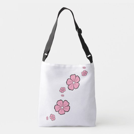 Roze lentevloerbloemen Canvas tas (Achterkant)