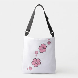 Roze lentevloerbloemen Canvas tas