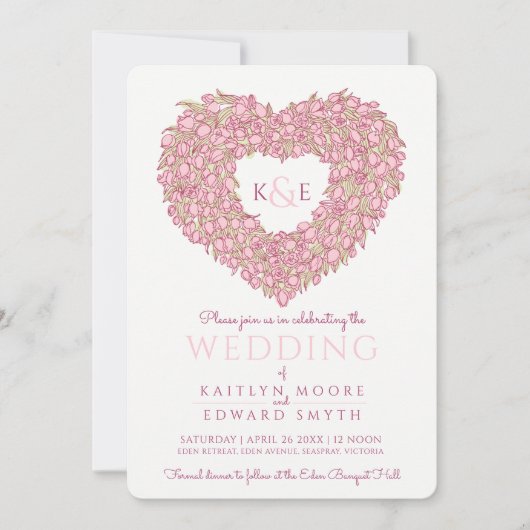 Roze lentuslippen bloem kaart (Voorkant)