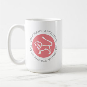 Roze Leo Zodiac Star Sign Personaliteitskenmerken Koffiemok