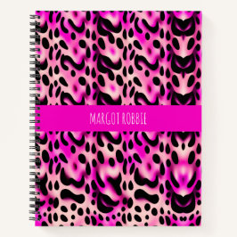 Roze Leopard 3D geometrisch patroon Notitieboek