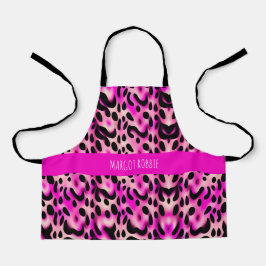 Roze Leopard 3D geometrisch patroon Schort