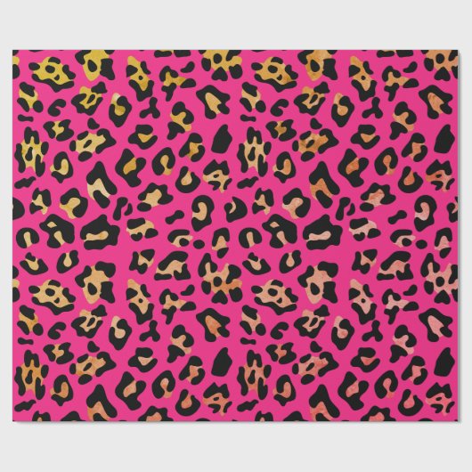 Roze leopard Animal Print Cadeaupapier (Vlak)