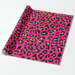 Roze leopard Animal Print Cadeaupapier