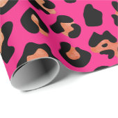 Roze leopard Animal Print Cadeaupapier (Rol Hoek)