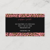 Roze leopard Animal Print Moderne Professional Visitekaartje (Achterkant)