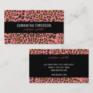 Roze leopard Animal Print Moderne Professional Visitekaartje