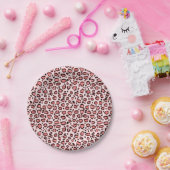 Roze leopard Animal Print Patroon Papieren Bordje (Feest)