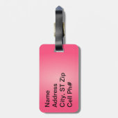 Roze leopard Animal Print | Personaliseren Bagagelabel (Achterkant verticaal)