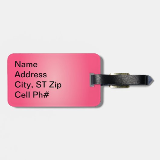 Roze leopard Animal Print | Personaliseren Bagagelabel (Achterkant horizontaal)