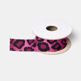 Roze leopard Animal Print Satijnen Lint