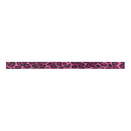 Roze leopard Animal Print Satijnen Lint