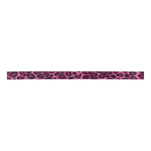 Roze leopard Animal Print Satijnen Lint (Voorkant)