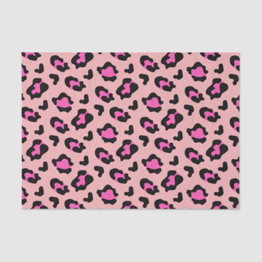 Roze leopard Animal Print Tissuepapier (Voorkant)