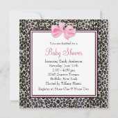 Roze Leopard Baby Shower Uitnodigingen (Achterkant)