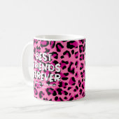 Roze leopard BFF Beste vrienden Koffiemok (Voorkant links)