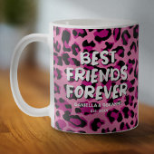 Roze leopard BFF Beste vrienden Koffiemok