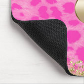 Roze leopard Cheetah Animal Gold Glitter Monogram Muismat (Hoek)