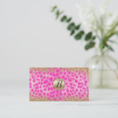 Roze Leopard Cheetah Gold Glitter Klantenbinding Klantenkaartje (Staand voorkant)