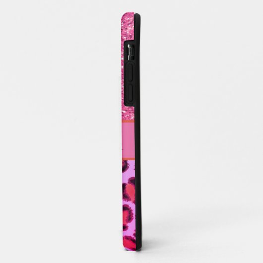 Roze leopard cheetah patroon roze glans Case-Mate iPhone case (Achterkant/links)