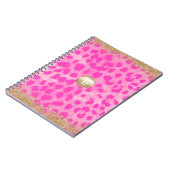 Roze leopard Cheetah print Gold Glitter Modern Notitieboek (Linkerzijde)