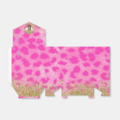 Roze leopard Cheetah print Gold Glitter Monogram Bedankdoosjes (Uitgevouwen)