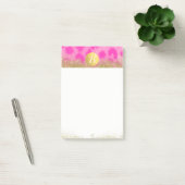 Roze leopard Cheetah print Gold Glitter Monogram Post-it® Notes (Kantoor)