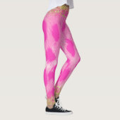 Roze leopard Cheetah print Gold Glitter Trendy Leggings (Rechts)