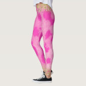 Roze leopard Cheetah print Gold Glitter Trendy Leggings (Links)