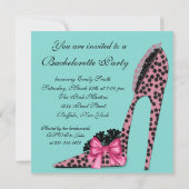 Roze Leopard Corset Blauwgroen Blauw Bachelorette  Kaart (Achterkant)