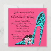 Roze Leopard Corset High Heels vrijgezellenfeest Kaart (Achterkant)