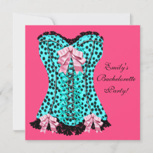 Roze Leopard Corset High Heels vrijgezellenfeest Kaart