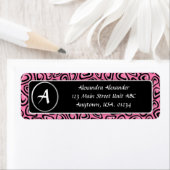 Roze Leopard Dierenprint Monogrammed Etiket (Insitu)