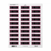 Roze Leopard Dierenprint Monogrammed Etiket (Full Sheet)