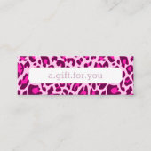 Roze Leopard Dierenprint Patroon Korting Gift Mini Visitekaartje (Voorkant)
