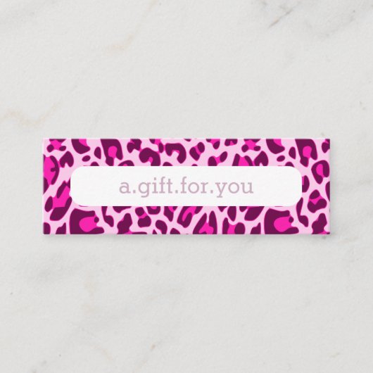 Roze Leopard Dierenprint Patroon Korting Gift Mini Visitekaartje (Voorkant)
